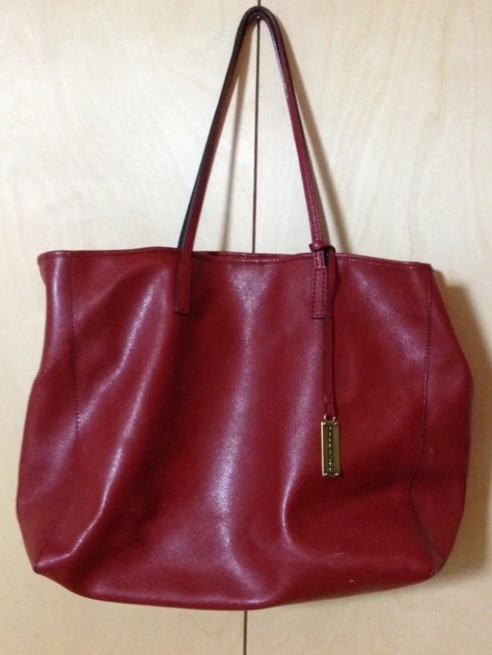 Rabeanco dark red leather tote hand bag